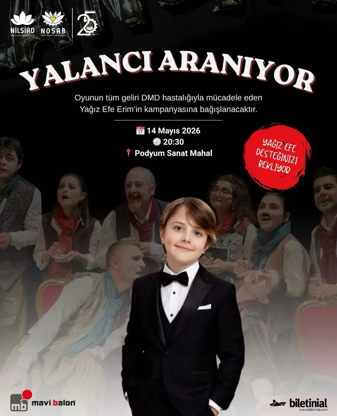 Tiyatro Perdesi Yağız Efe'ye Yardım İçin Açılacak