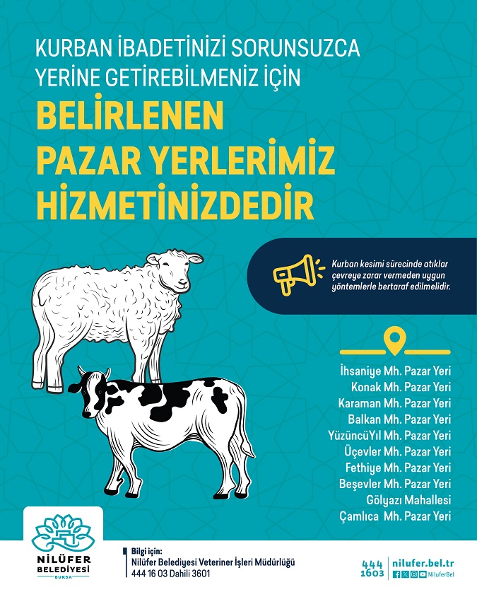 Nilüfer’de Kurban Kesim Yerleri Belirlendi