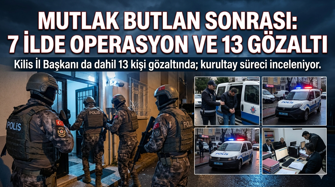 ‘Mutlak Butlan’ Dalga Dalga Büyüyor: 7 İlde Operasyon, 13 Gözaltı!