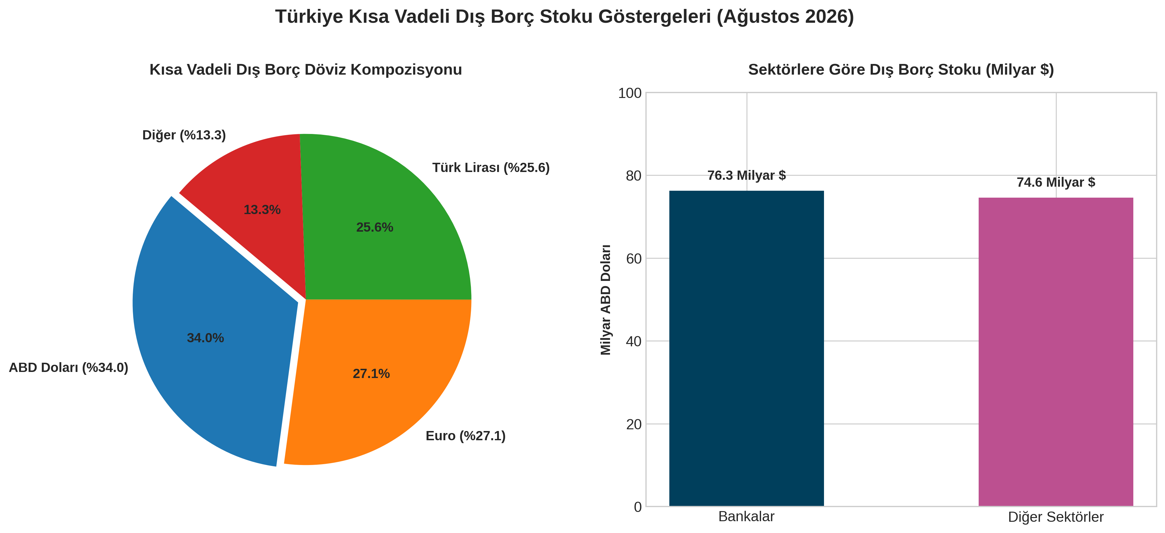 Kısa Vadeli Dış Borç 176,6 Milyar Dolar