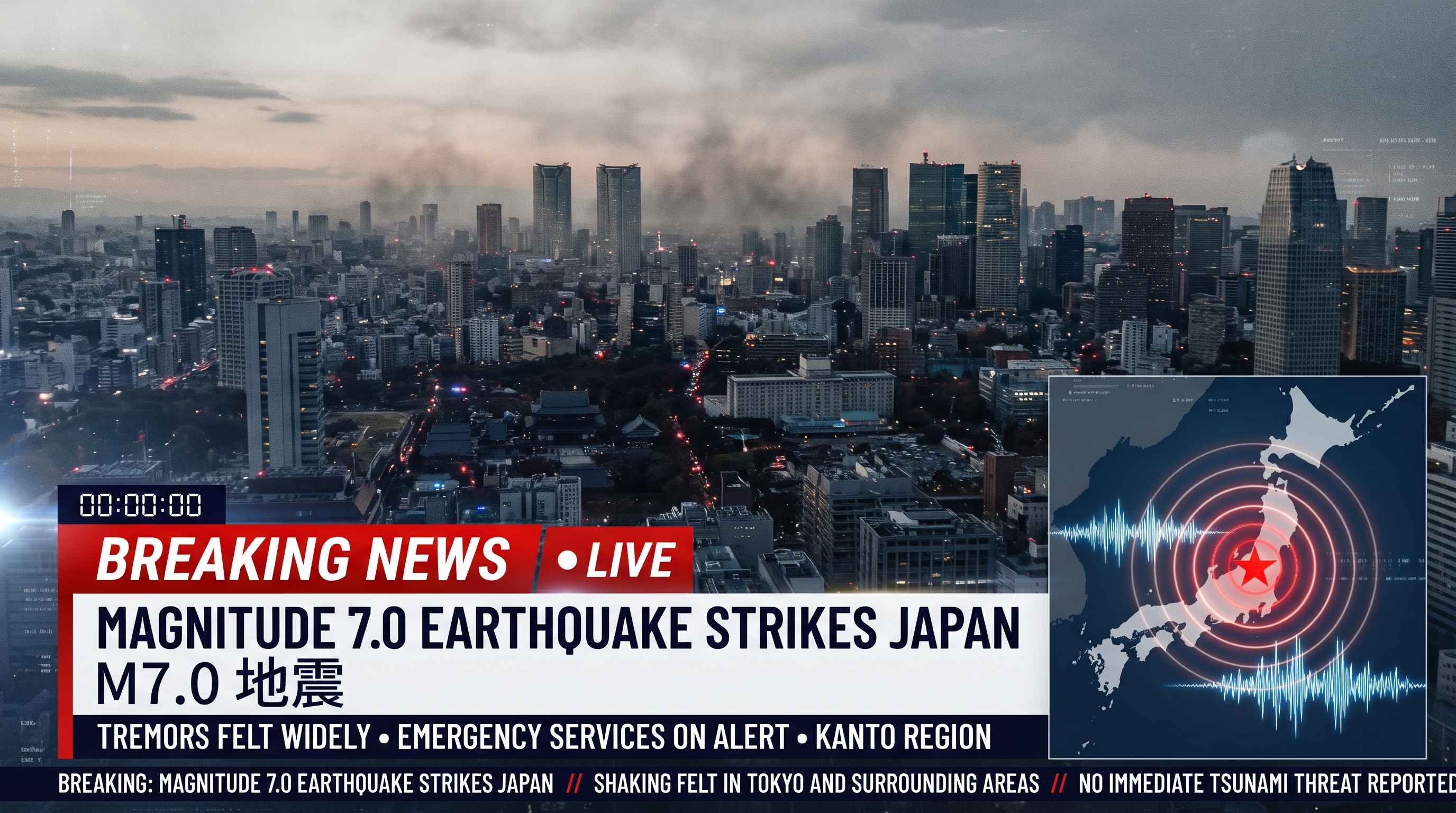 Japonya'da 7.0 Büyüklüğünde Deprem