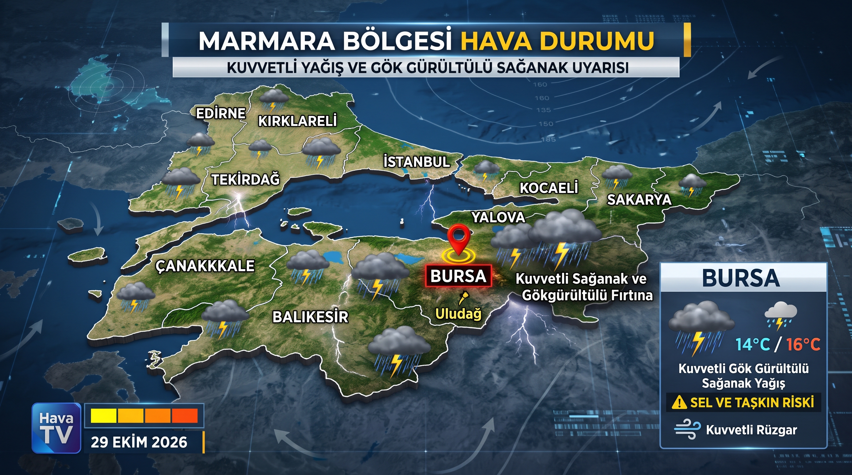 Marmara Bölgesi ve Bursa'da Hava